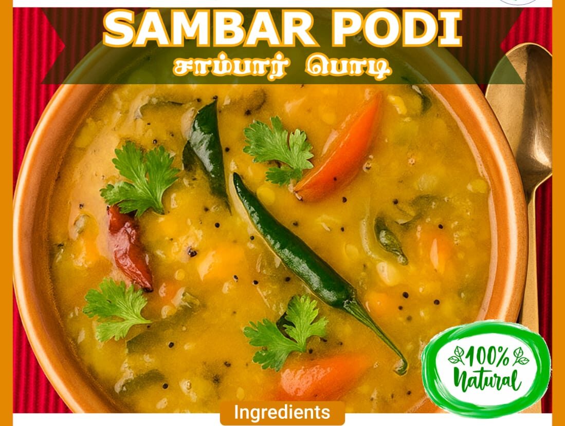 Gramiya Noruvai Sambar Podi – Authentic South Indian Spice Blend(250g)